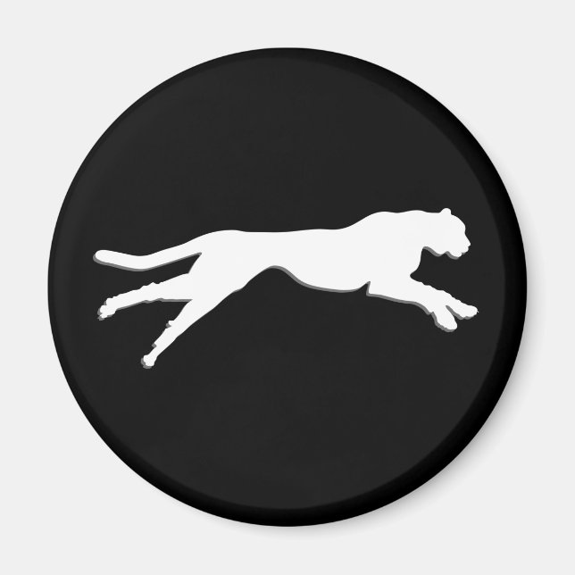 Aimant Cheetah d'art graphique blanc (Devant)