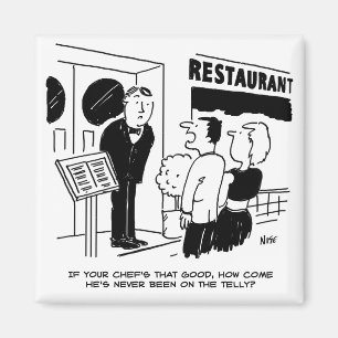 Aimant Chef au restaurant Not Bein on Television Cartoon