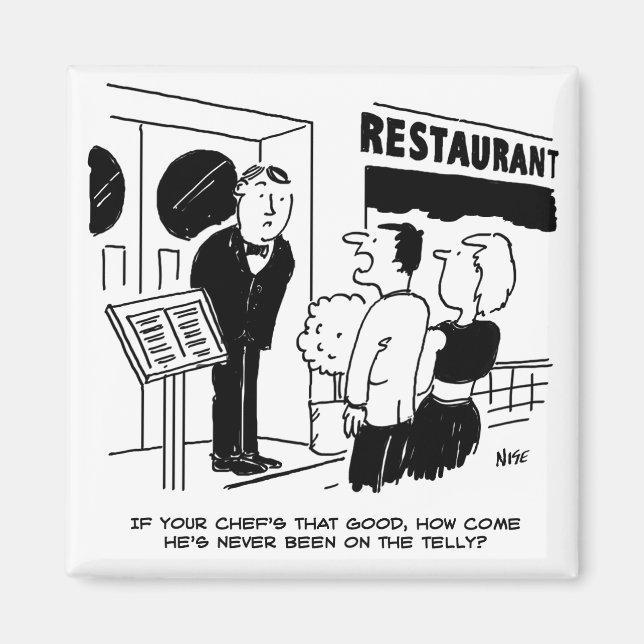 Aimant Chef au restaurant Not Bein on Television Cartoon (Devant)