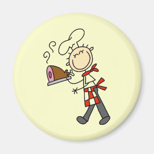 Aimant Chef avec du jambon cuit au four