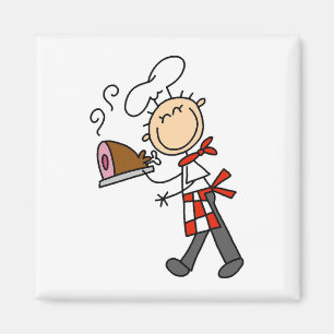 Aimant Chef avec jambon cuit