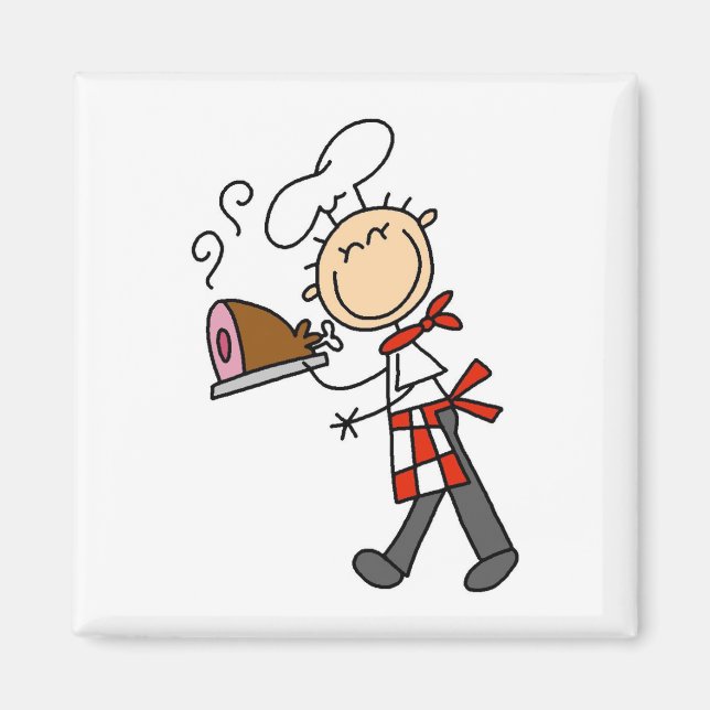 Aimant Chef avec jambon cuit (Devant)