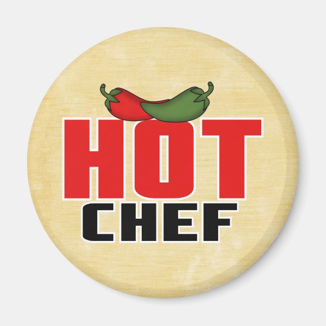 Aimant Chef chaud (poivrons rouges et verts) (Devant)