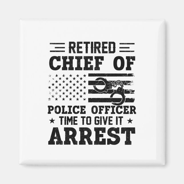Aimant Chef De Police À La Retraite - Américain-drôle (Devant)