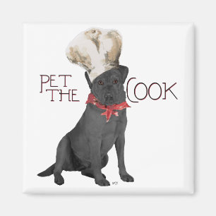 Aimant Chef Labrador Retriever Noir