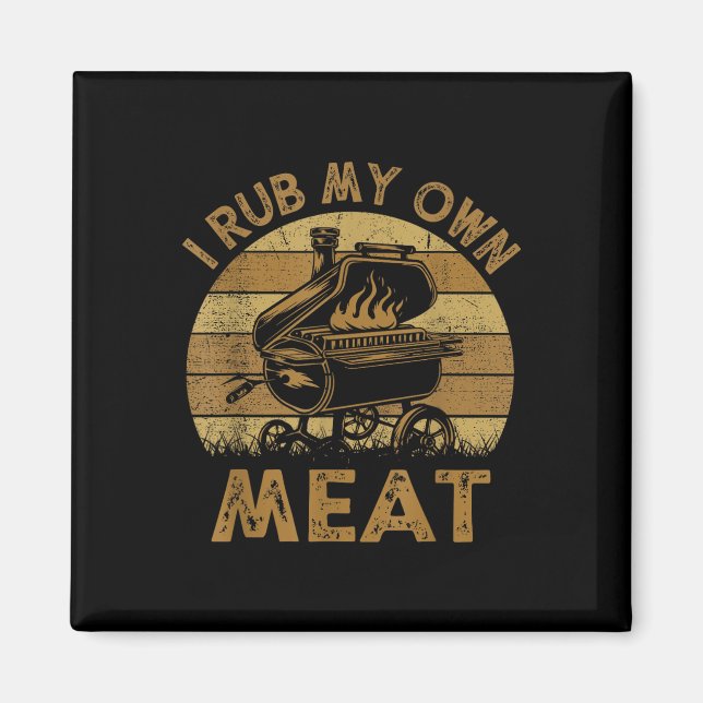 Aimant Chef Papa I Rub My Prown Meat Bbq Funny Barbeque (Devant)