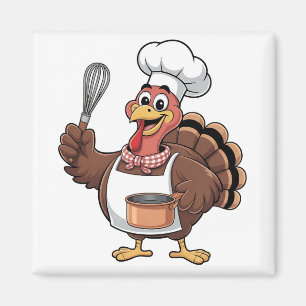 Aimant Chef Turkey Thanksgiving Cook Gobbler