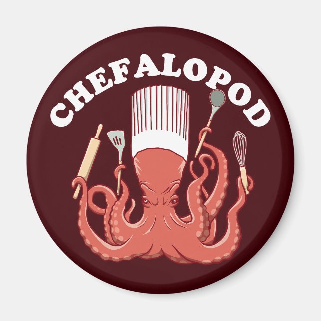 Aimant Chefalopod | Pun drôle de chef de poulpe (Devant)