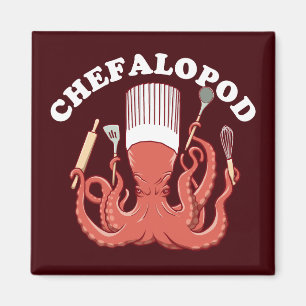 Aimant Chefalopod   Pun drôle de chef de poulpe