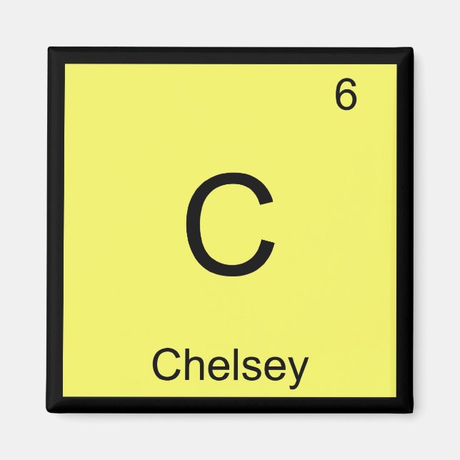 Aimant Chelsey Nom Chimie Élément Tableau Périodique (Devant)