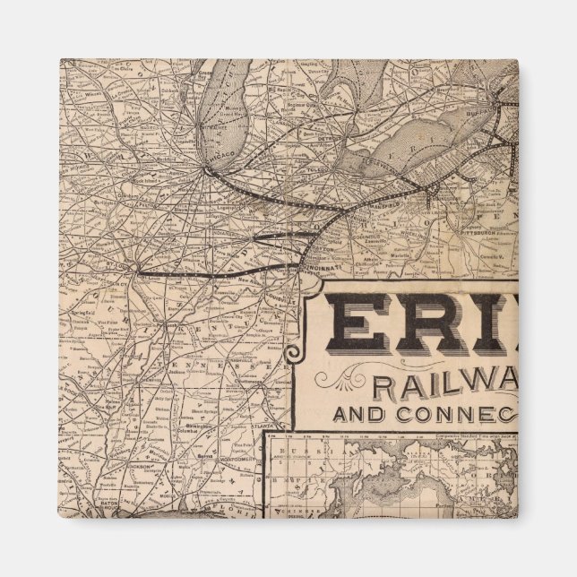 Aimant Chemin de fer Erie et connexions (Devant)