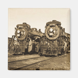 Aimant Chemins de fer jumeaux Locomotives Vintages