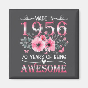 Aimant Chemise 1956 Floral 70e Anniversaire 70