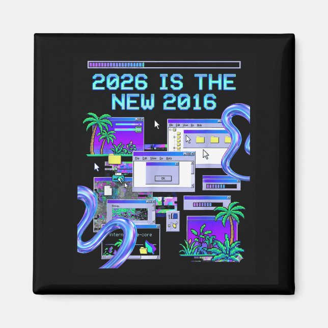 Aimant Chemise 2016 Vaporwave Pixel Esthétique Informatiq (Devant)