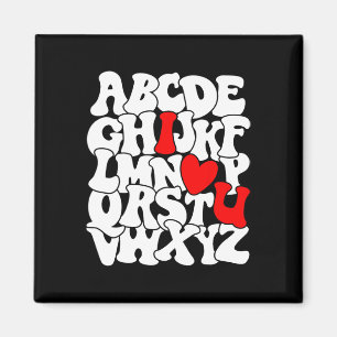 Aimant Chemise alphabet Abc je t'aime Saint-Valentin coeu