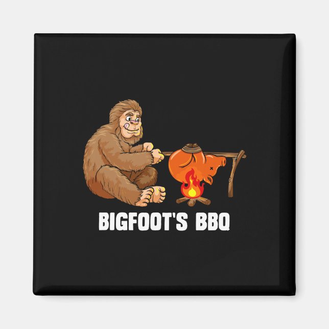 Aimant Chemise Bigfoot BBQ Sasquatch barbecue chef (Devant)