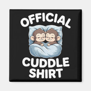 Aimant Chemise Câlin Couple de Singe Mignon Endormi