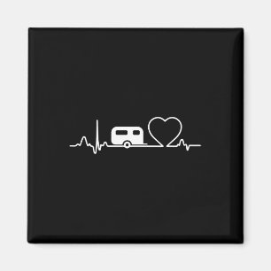 Aimant Chemise Camping Caravane Rythme Cardiaque Vacances
