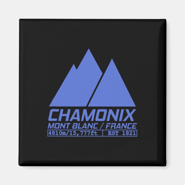 Aimant Chemise Chamonix Ski Resort Ski Mont Blanc Fran (Devant)