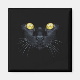 Aimant Chemise Chat Noir Halloween Chat Yeux Jaunes Sombr