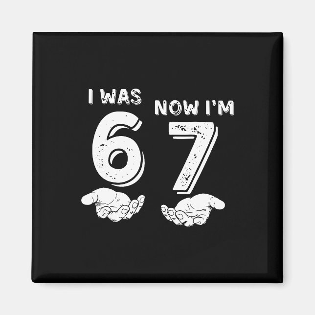 Aimant Chemise d'anniversaire de 7 ans J'étais 6 maintena (Devant)