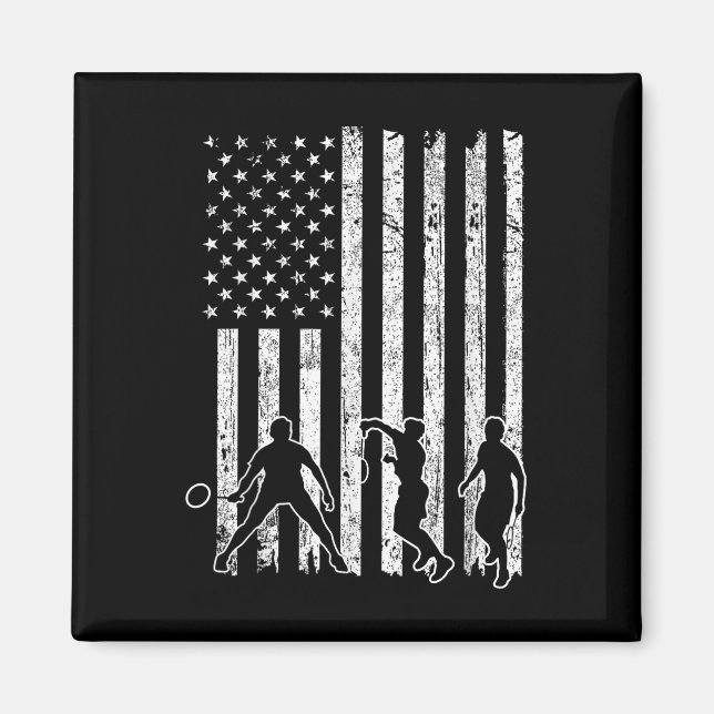 Aimant Chemise de badminton à drapeau américain pour homm (Devant)