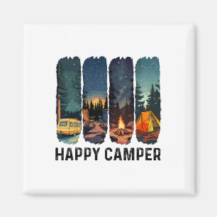 Aimant Chemise de campeur heureux Randonnée Aventure Camp