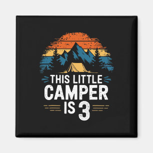 Aimant Chemise de camping pour 3e anniversaire pour enfan