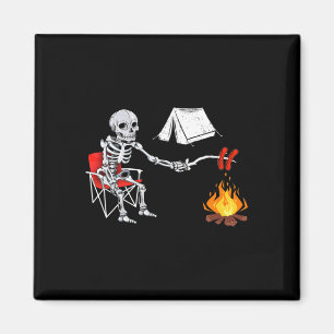 Aimant Chemise de camping squelette Feu de camp Randonnée