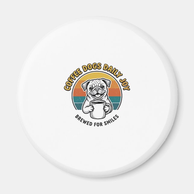 Aimant Chemise de chien de café Design de mug de chiot gr (Devant)