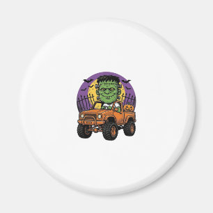 Aimant Chemise de citrouille de camion monstre Halloween