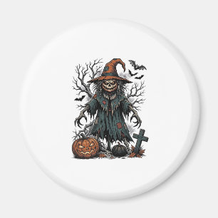 Aimant Chemise de citrouille d'Halloween Épouvantail Sorc