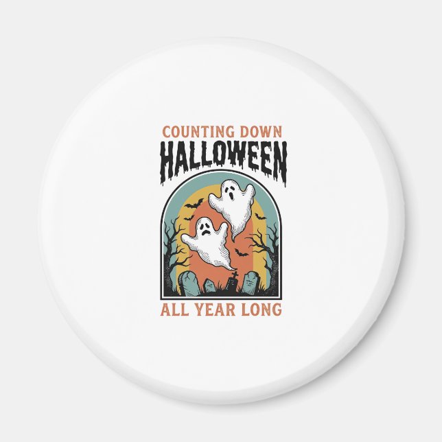 Aimant Chemise de compte à rebours d'Halloween Graphique  (Devant)