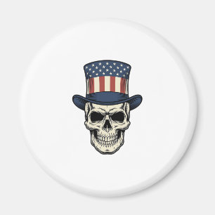 Aimant Chemise de conception de crâne patriotique de grav