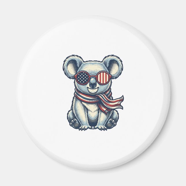Aimant Chemise de conception de koala patriotique gravure (Devant)