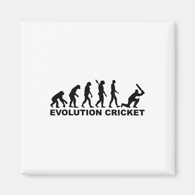 Aimant Chemise de cricket Evolution de l'homme  (Devant)