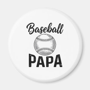 Aimant Chemise de design de gravure vintage Baseball Papa