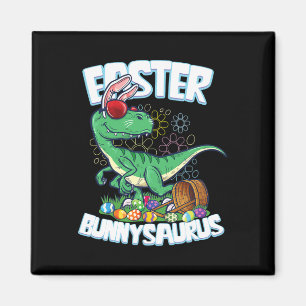 Aimant Chemise de dinosaure de Pâques Lapin Chasse aux œu
