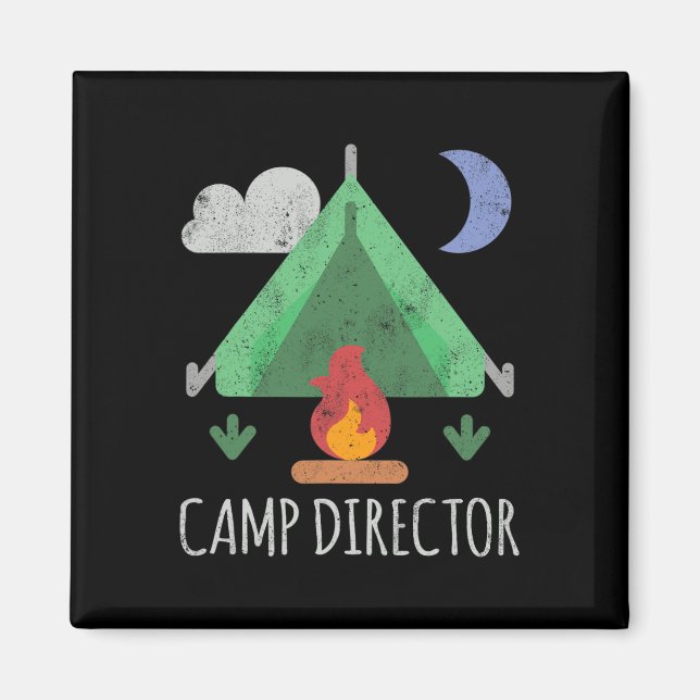 Aimant Chemise de directeur de camp drôle de camping  (Devant)
