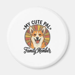 Aimant Chemise de famille Corgi Design vintage pour amour