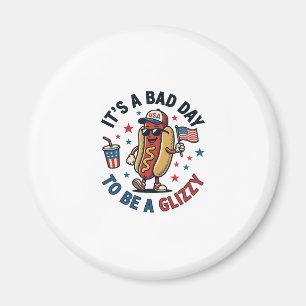 Aimant Chemise de gravure vintage de hot dog patriotique