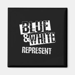 Aimant Chemise De Groupe Bleu Et Blanc Pour Le Lycée