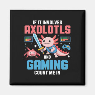 Aimant Chemise de joueur Kawaii Axolotl pour garçons fill