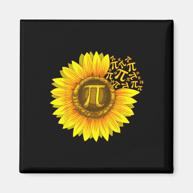 Aimant Chemise de jour Pi Femmes Sunflower Math Enseignan (Devant)