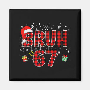 Aimant Chemise de Noël drôle à carreaux rouges Bruh 67 po