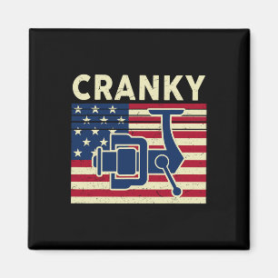 Aimant Chemise de pêche Cranky 4 juillet drapeau Usa drôl
