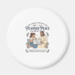 Aimant Chemise de planificateur de maman à domicile Jésus