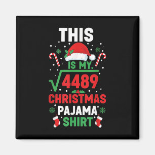 Aimant Chemise de pyjama de Noël drôle 67 Six Sept Carré 