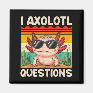 Aimant Chemise de questions de axolotl drôle de cadeaux d