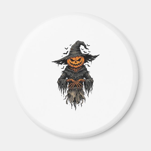 Aimant Chemise de sorcière épouvantail citrouille Hallowe (Devant)